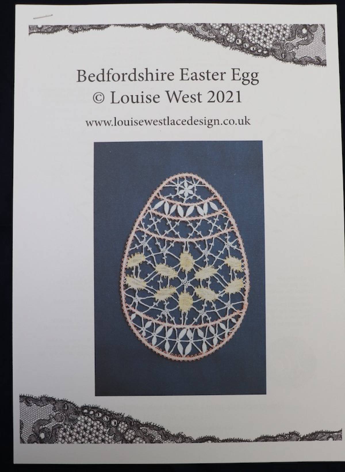 Bedfordshire bobbin lace of an Easter egg
